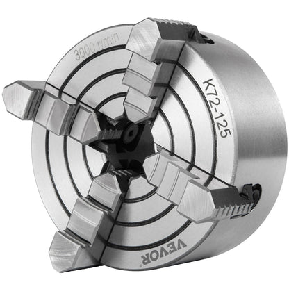 K72-125 5-tums svarvchuck Oberoende vändbar käft 125MM metallsvarvmaskinstillbehör för minimetallsvarvmaskin 4-käftsvarvchuck