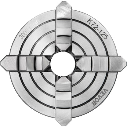 K72-125 5-tums svarvchuck Oberoende vändbar käft 125MM metallsvarvmaskinstillbehör för minimetallsvarvmaskin 4-käftsvarvchuck