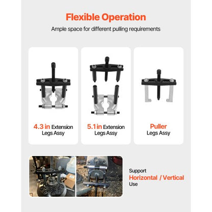 14-PIECE Bearing Puller Set Bearing Separator Parts Tool with Bag 5 Ton | EU