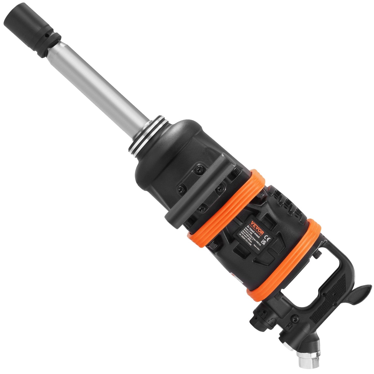 2,5 cm luftslagsnyckel, upp till 7016,37 N·m Beast Reverse Moment Output Pneumatisk slagpistol med 20 cm förlängt städ för reparationer och underhåll av tunga maskiner/semi-lastbilar/bussar