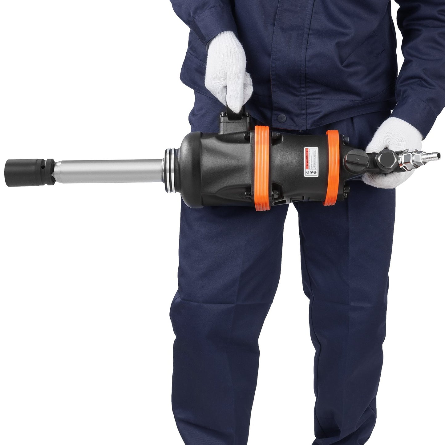2,5 cm luftslagsnyckel, upp till 7016,37 N·m Beast Reverse Moment Output Pneumatisk slagpistol med 20 cm förlängt städ för reparationer och underhåll av tunga maskiner/semi-lastbilar/bussar