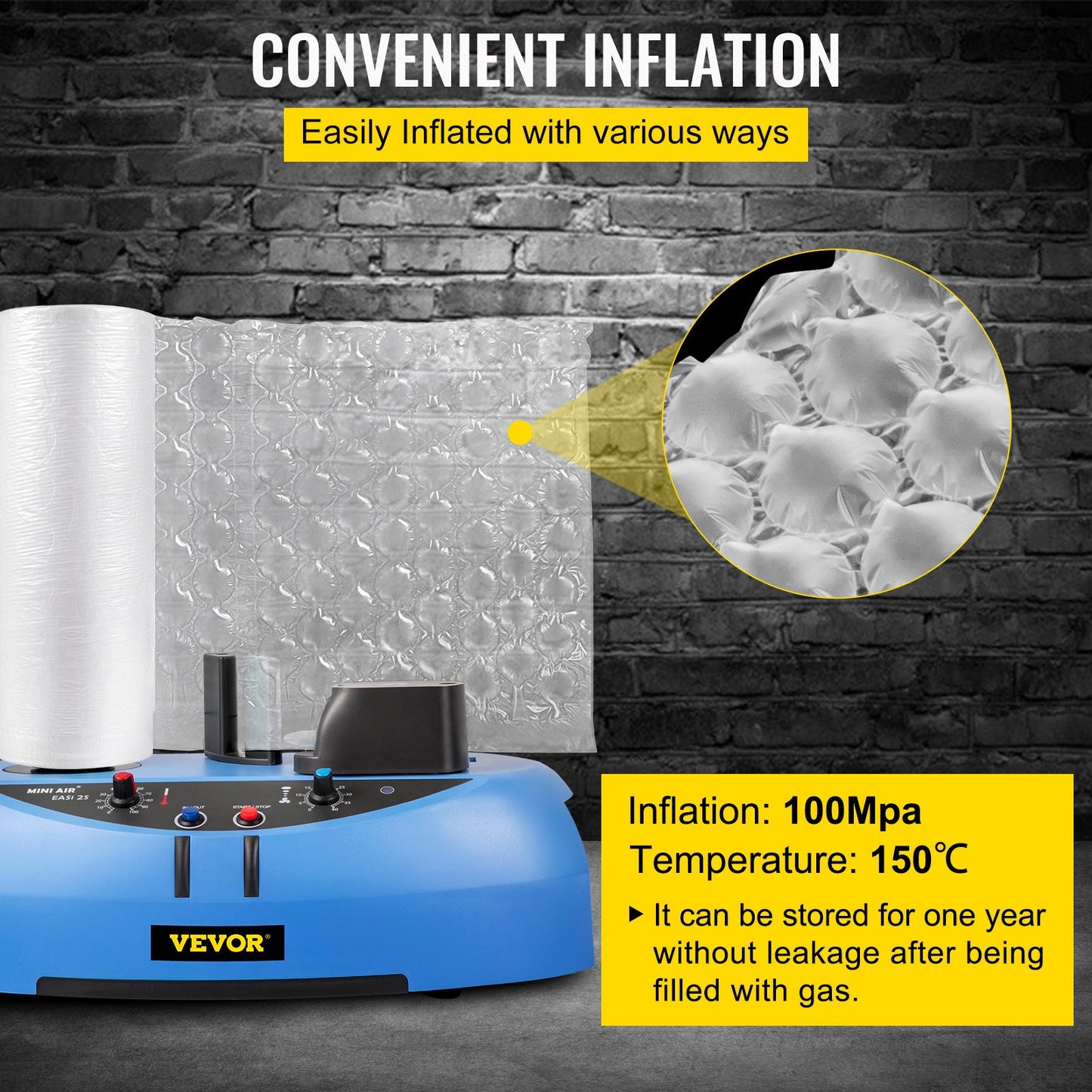 Air Cushion Film, 984 Ft Length Air Cushion Bubble Bags Film, 16 Inch Width Film, Roll Bubble Bags Film for Wrap Machine