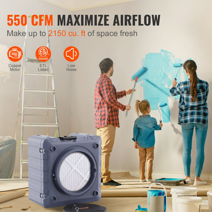 Air purifier with 3-stuff stackable Negativluftmaschine 550 CFM