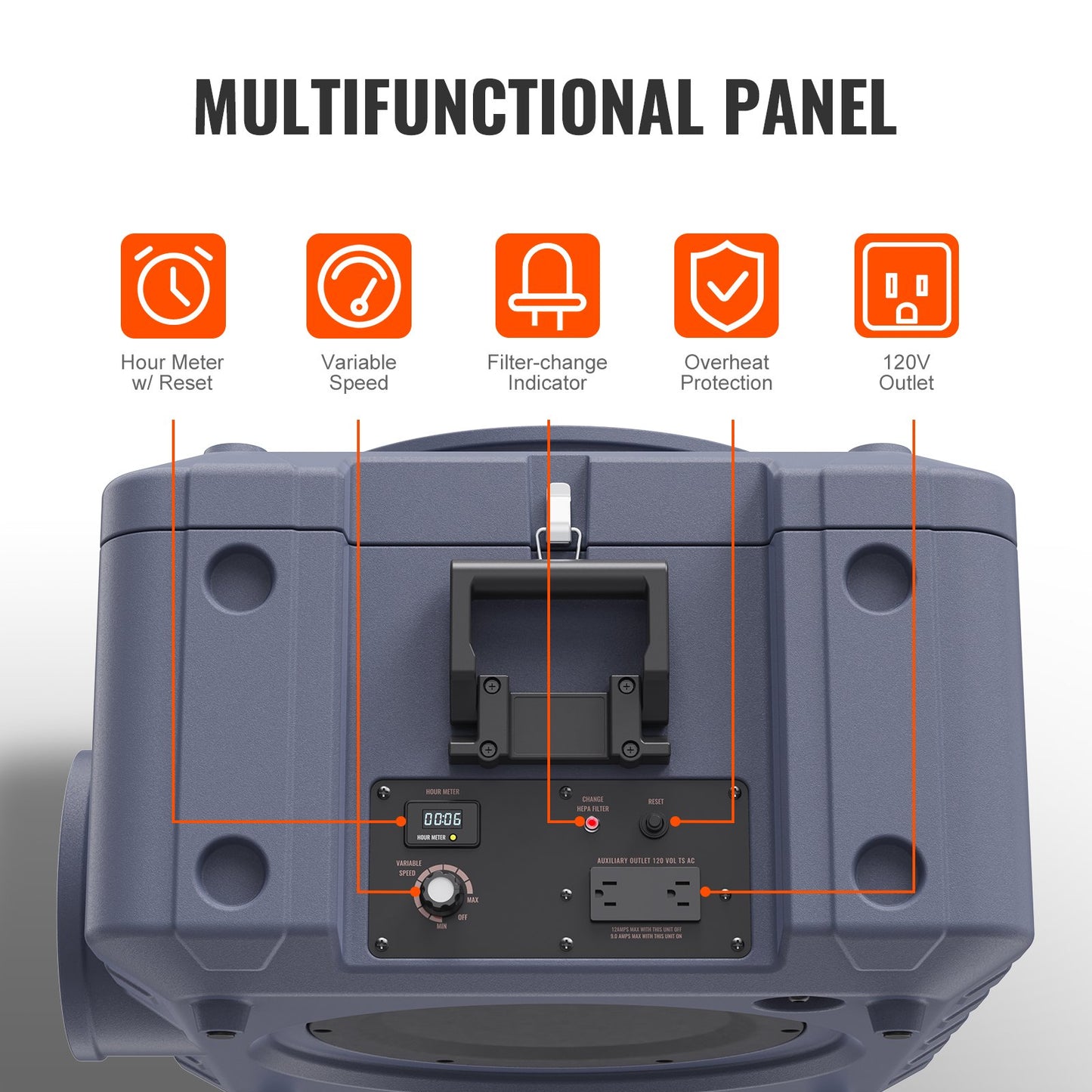Air purifier with 3-stuff stackable Negativluftmaschine 550 CFM