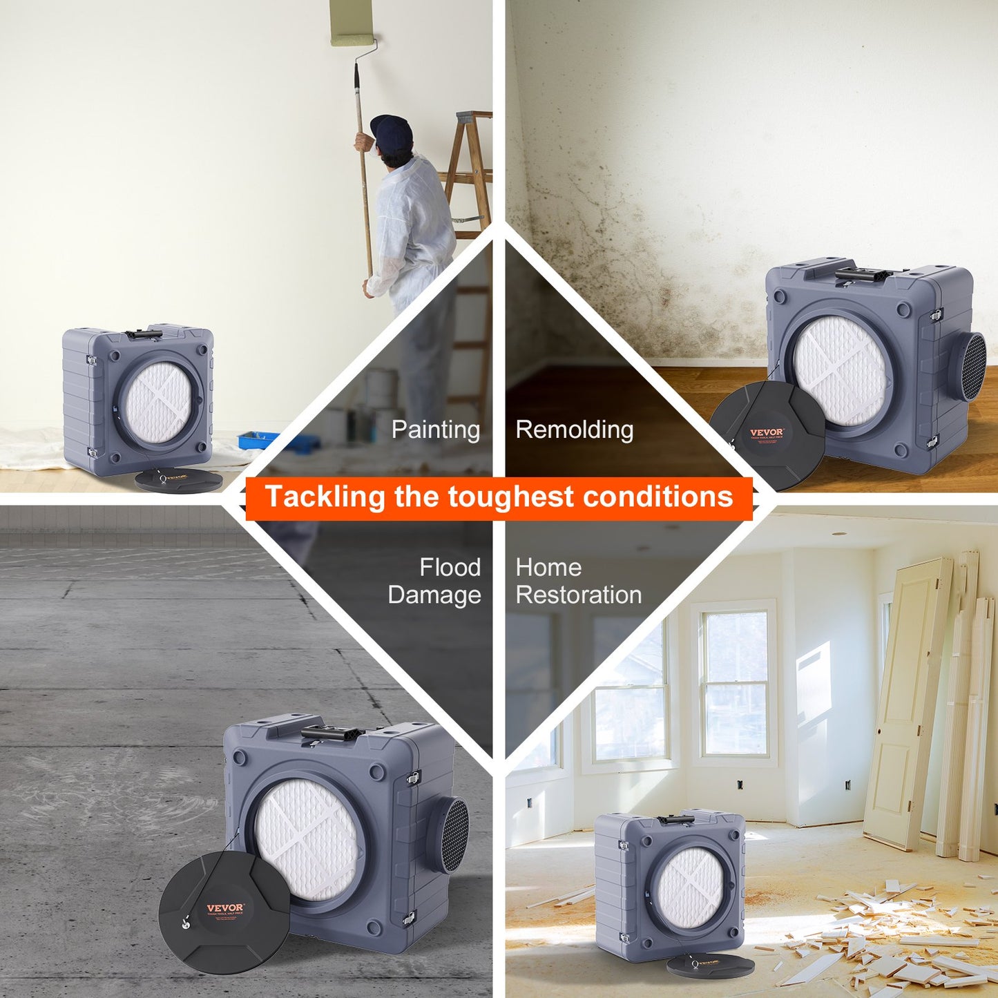 Air purifier with 3-stuff stackable Negativluftmaschine 550 CFM
