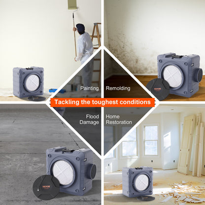 Air purifier with 3-stuff stackable Negativluftmaschine 550 CFM