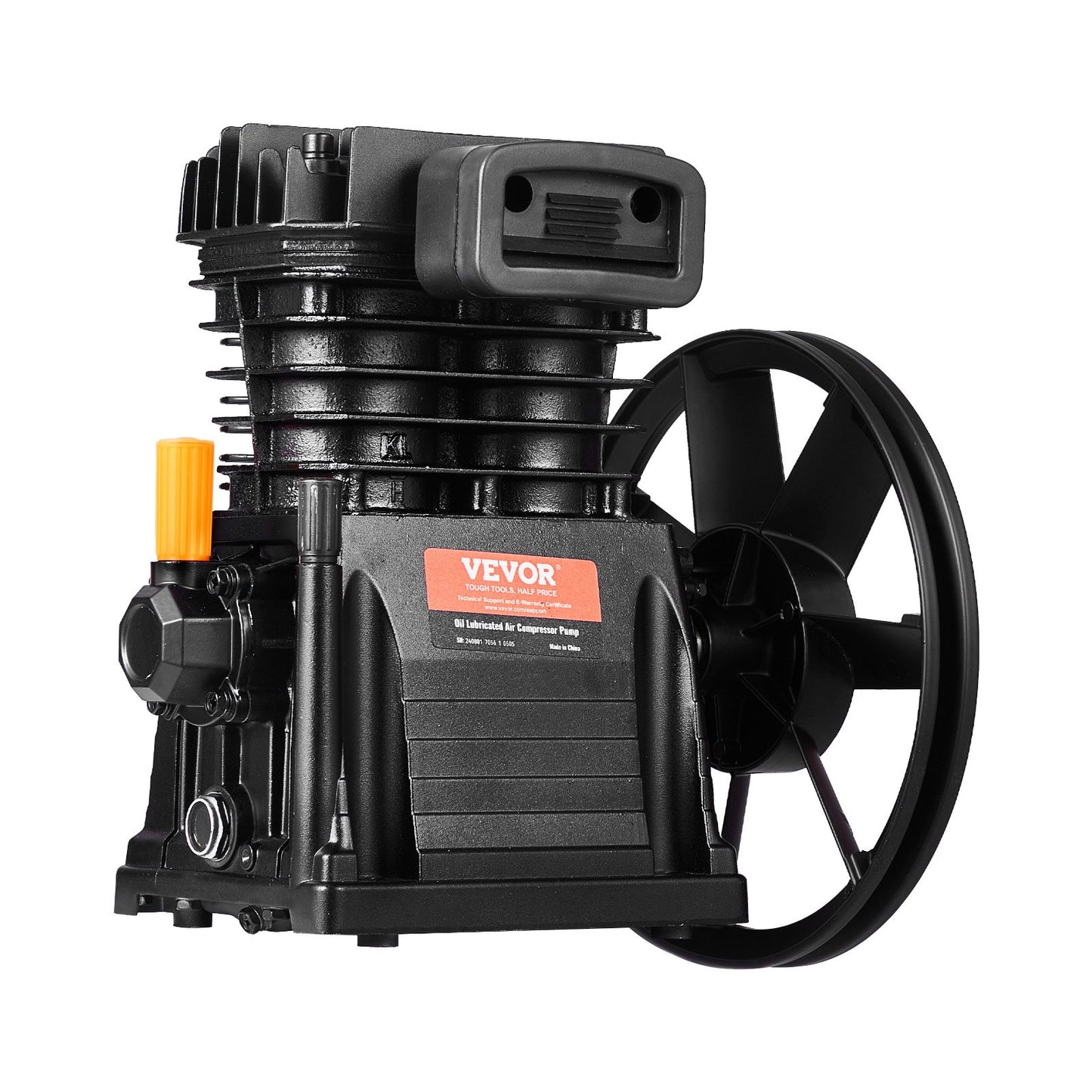 Luftkompressorpumphuvud 3HP 5.8CFM @ 90PSI dubbelcylindrig kolvpumphuvud
