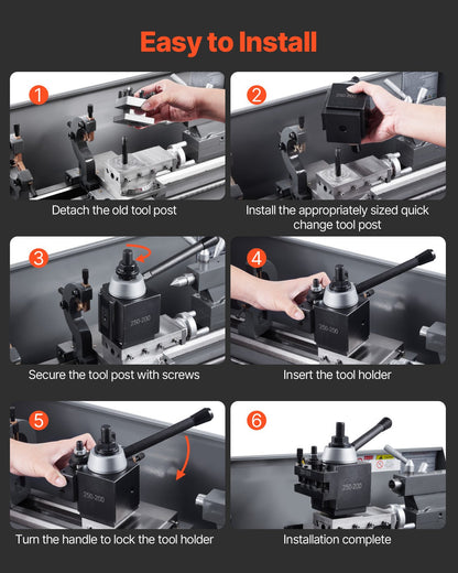 Quick Change Tool Post Set 6 pcs lathe tool holders for 10"-15" mini lathe