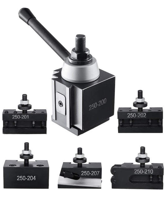 Quick Change Tool Post Set 6 pcs lathe tool holders for 10"-15" mini lathe