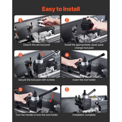 Quick Change Tool Post Set 8 pcs Lathe Tool Holders for 10"-15" Mini Lathe | EU