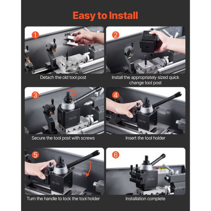 Quick Change Tool Post Set 8 pcs Lathe Tool Holders for 10"-15" Mini Lathe | EU