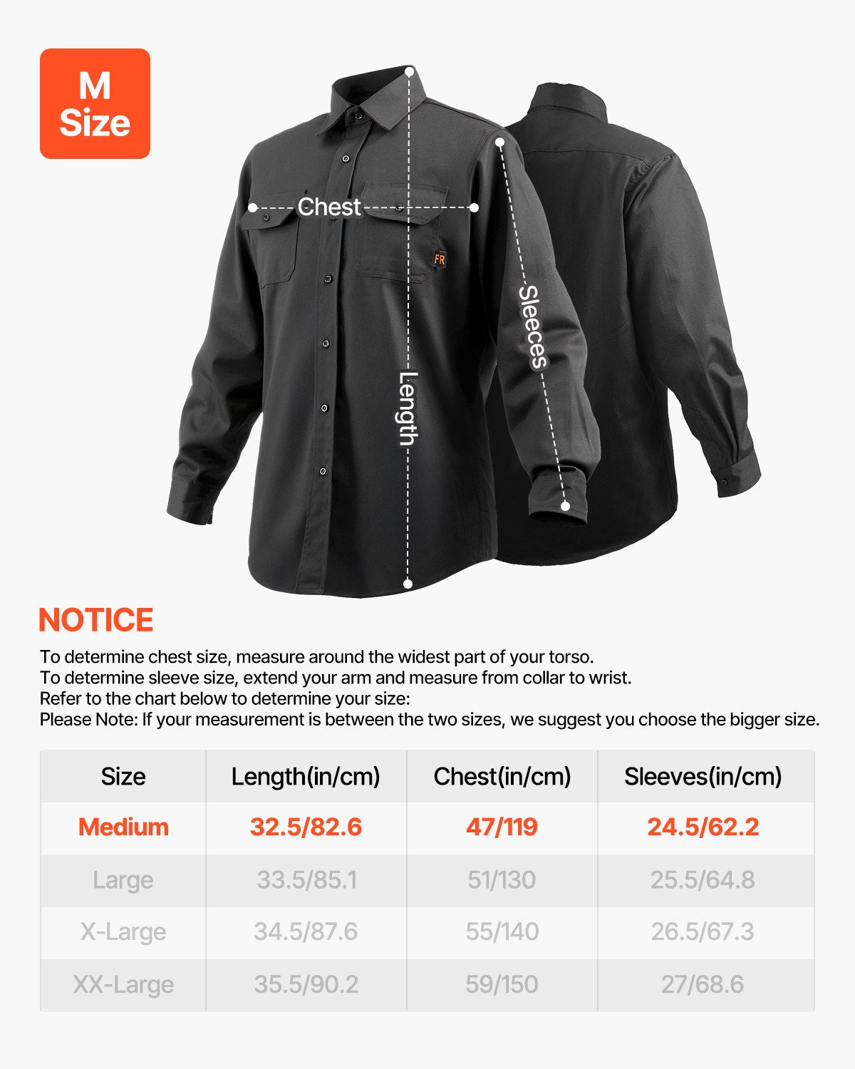 Flame Retardant Welding Jacket M Size 7oz FR Cotton Welding Protective Jacket