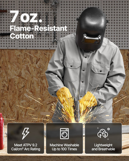 Flame Resistant Welding Jacket 7oz FR Cotton Welding Safety Jacket M Size