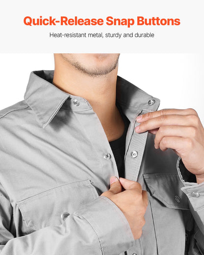 Flame Resistant Welding Jacket 7oz FR Cotton Welding Safety Jacket M Size