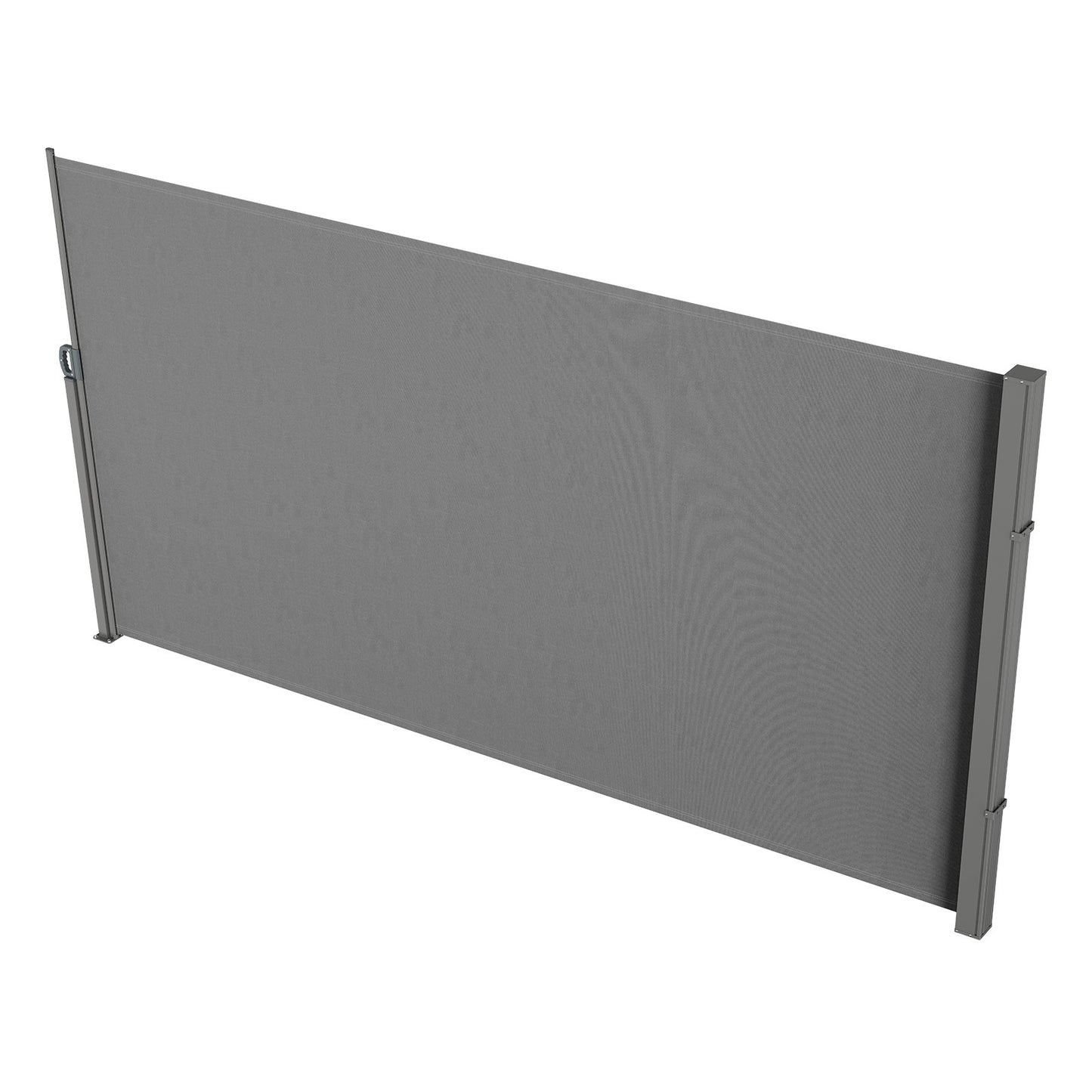 Infällbar sidomarkis, 63''x 118'' Outdoor Privacy Screen, 180g polyester Vattentät infällbar uteplatsskärm, UV 30+ rumsavdelare vindskärm för uteplats, bakgård, balkong, grå