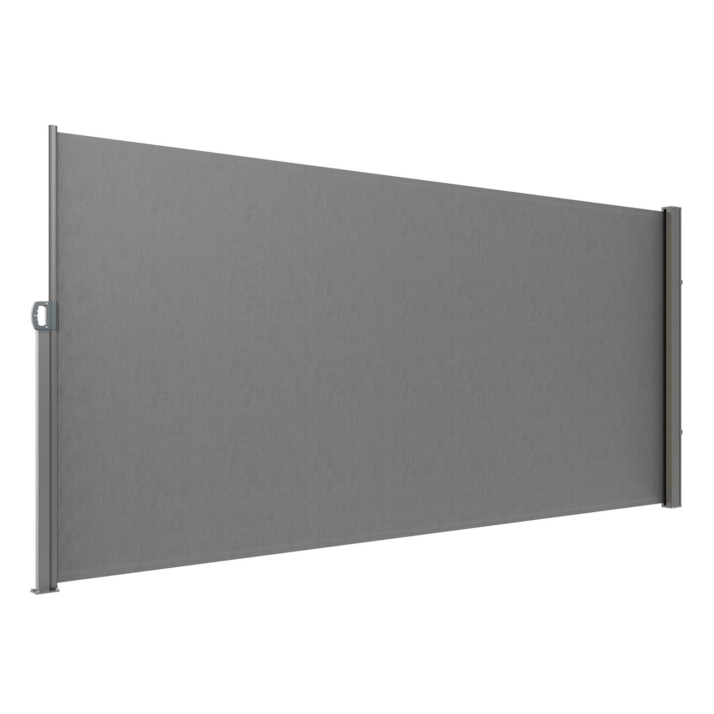 Infällbar sidomarkis, 63''x 118'' Outdoor Privacy Screen, 180g polyester Vattentät infällbar uteplatsskärm, UV 30+ rumsavdelare vindskärm för uteplats, bakgård, balkong, grå
