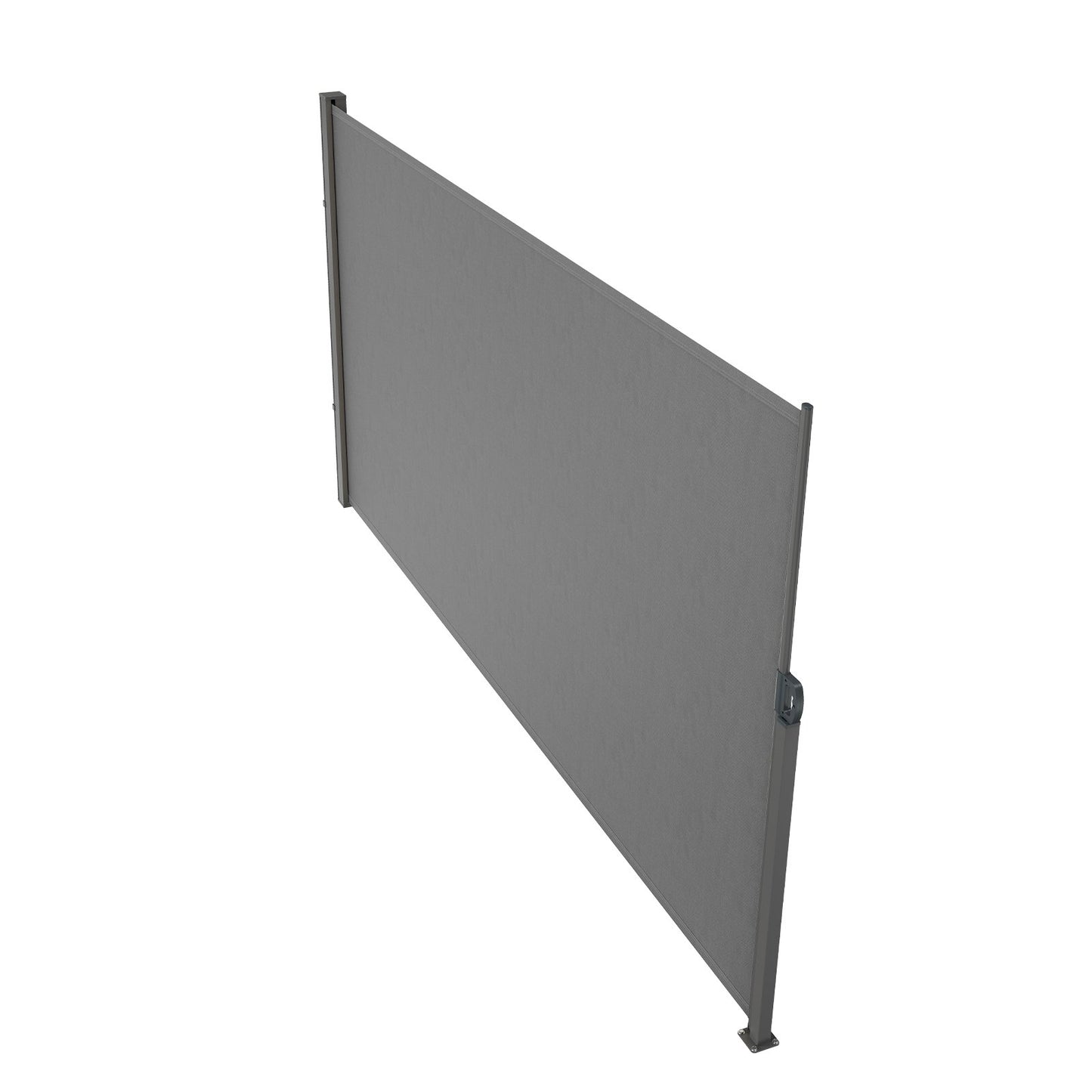 Infällbar sidomarkis, 63''x 118'' Outdoor Privacy Screen, 180g polyester Vattentät infällbar uteplatsskärm, UV 30+ rumsavdelare vindskärm för uteplats, bakgård, balkong, grå