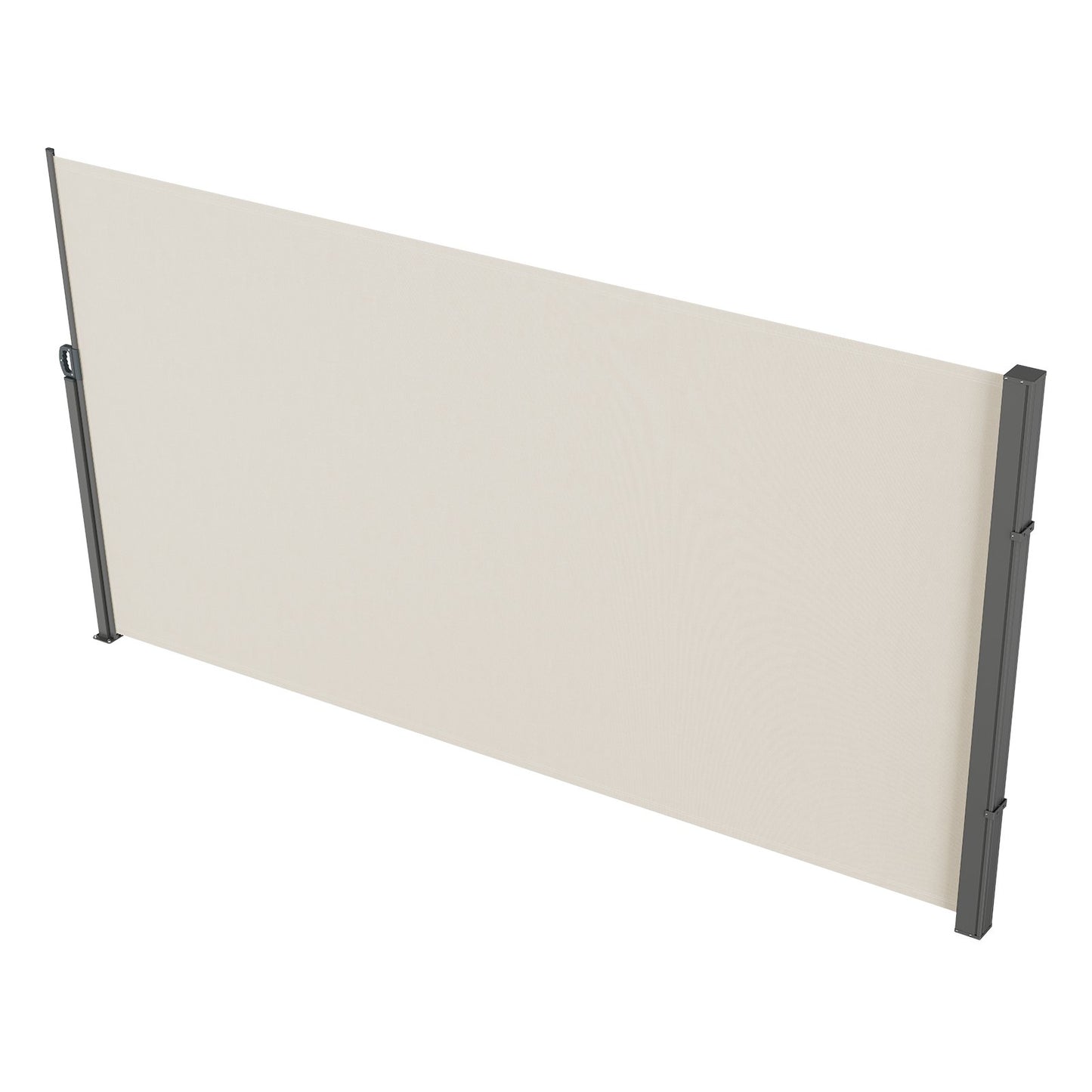 Retractable Side Awning, 71''x 138'' Outdoor Privacy Screen, 180g Polyester Waterproof Retractable Patio Screen, UV 30+ Room Divider Wind Screen for Patio, Backyard, Balcony, Beige