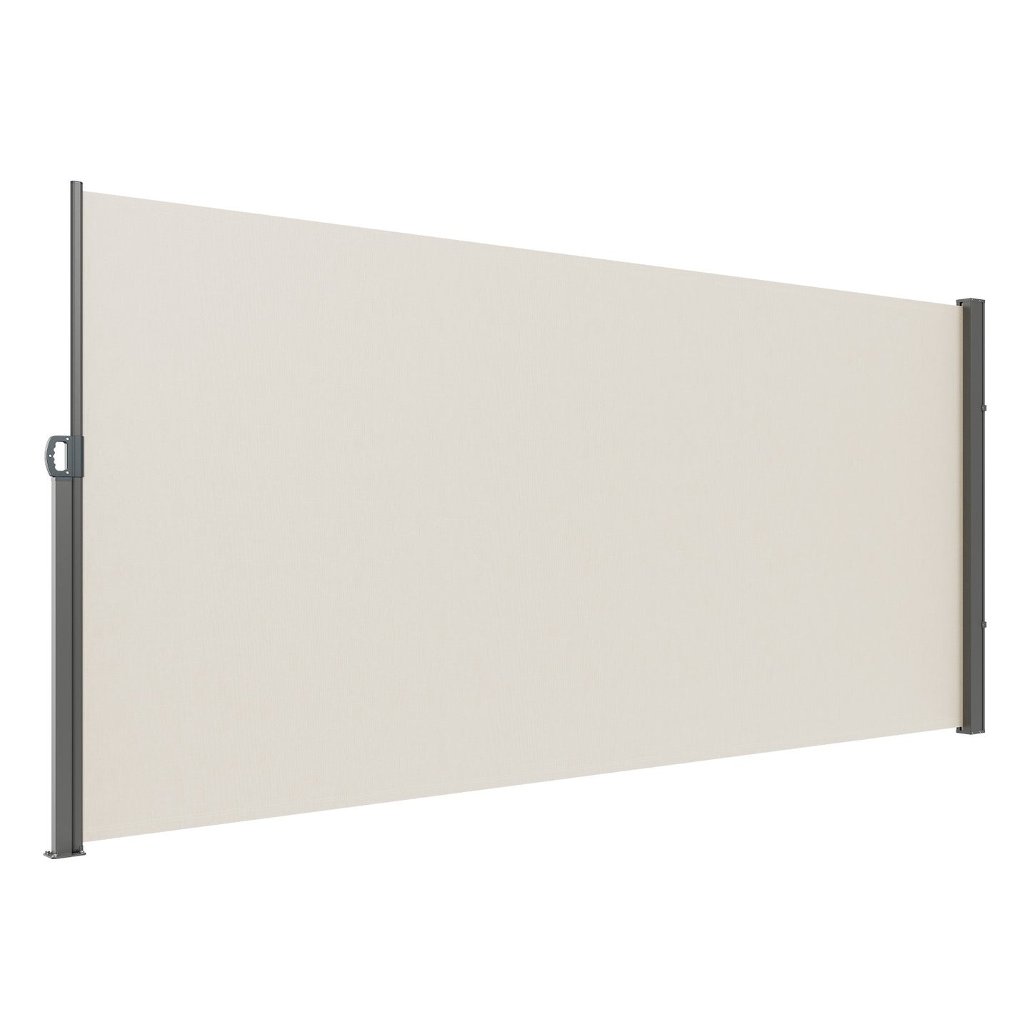 Retractable Side Awning, 71''x 138'' Outdoor Privacy Screen, 180g Polyester Waterproof Retractable Patio Screen, UV 30+ Room Divider Wind Screen for Patio, Backyard, Balcony, Beige
