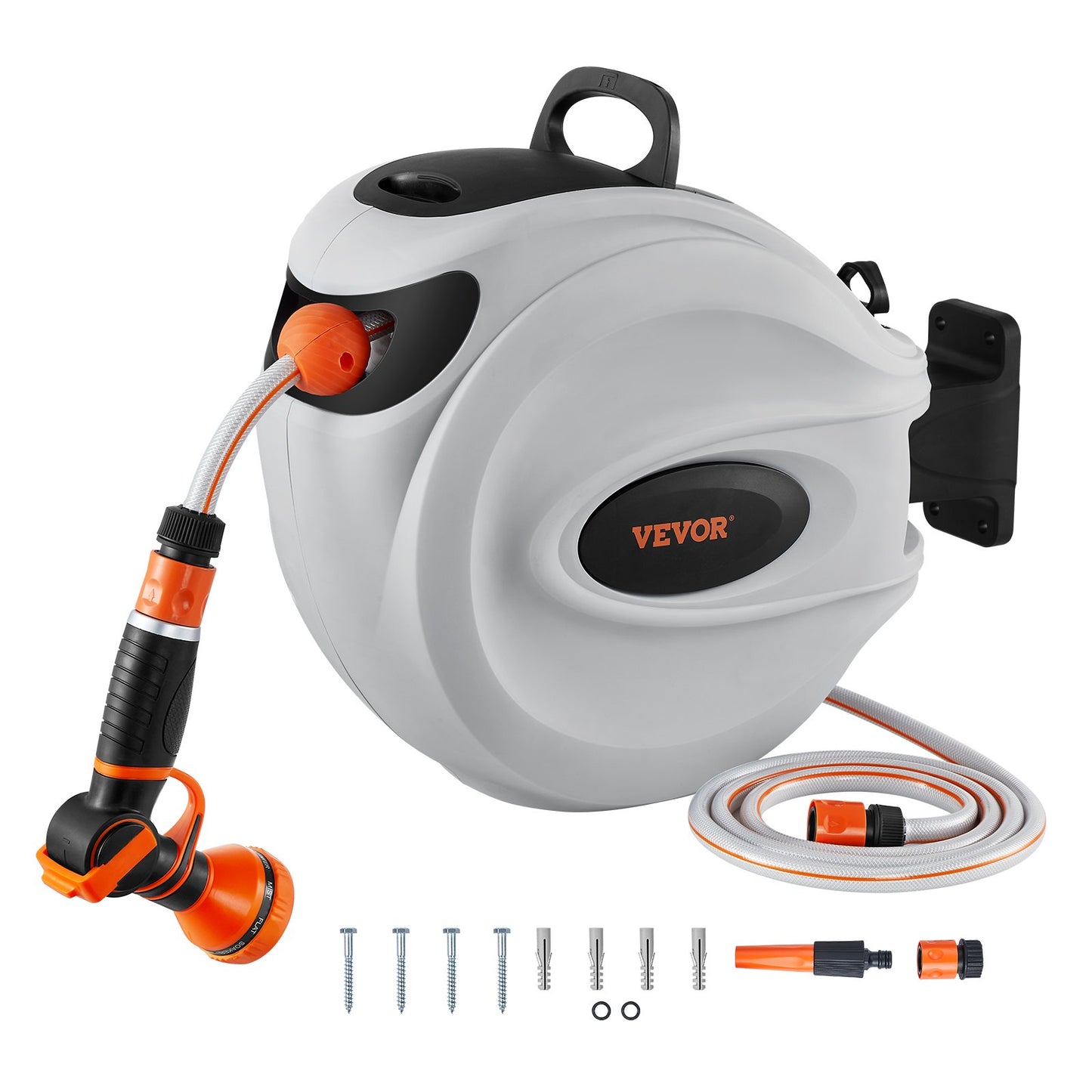 Hose reel retractable hose reel Water hose reel 65.6'x1/2" 180° rotatable wall mounted