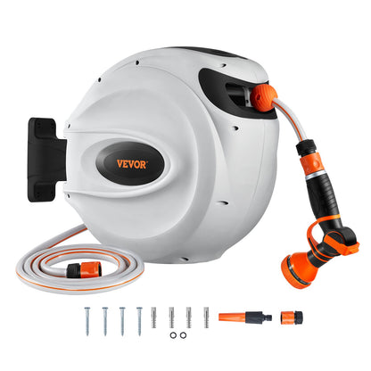 Hose reel retractable hose reel Water hose reel 65.6'x1/2" 180° rotatable wall mounted