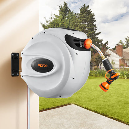 Retractable Garden Hose Reel 1/2 inch x 131.23 ft. Wall Mounted Hose Reel