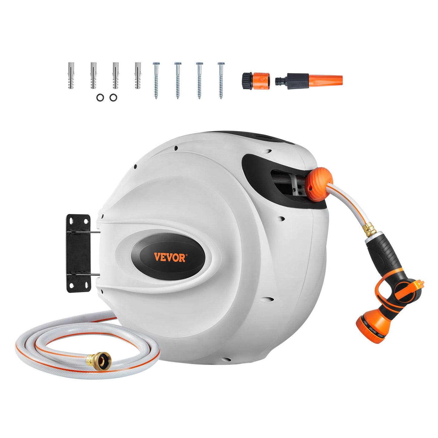 Retractable Garden Hose Reel 1/2 inch x 131.23 ft. Wall Mounted Hose Reel