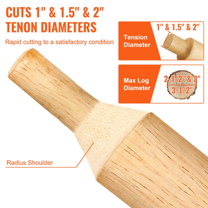 Tenon Cutter, 1"/25.4mm &amp; 1.5"/38mm &amp; 2"/50.8mm, Premium Aluminum &amp; Steel Cutter, with Double Straight Blades and Button Screws Home Master Kit, Commercial Starter Tool for the Home D