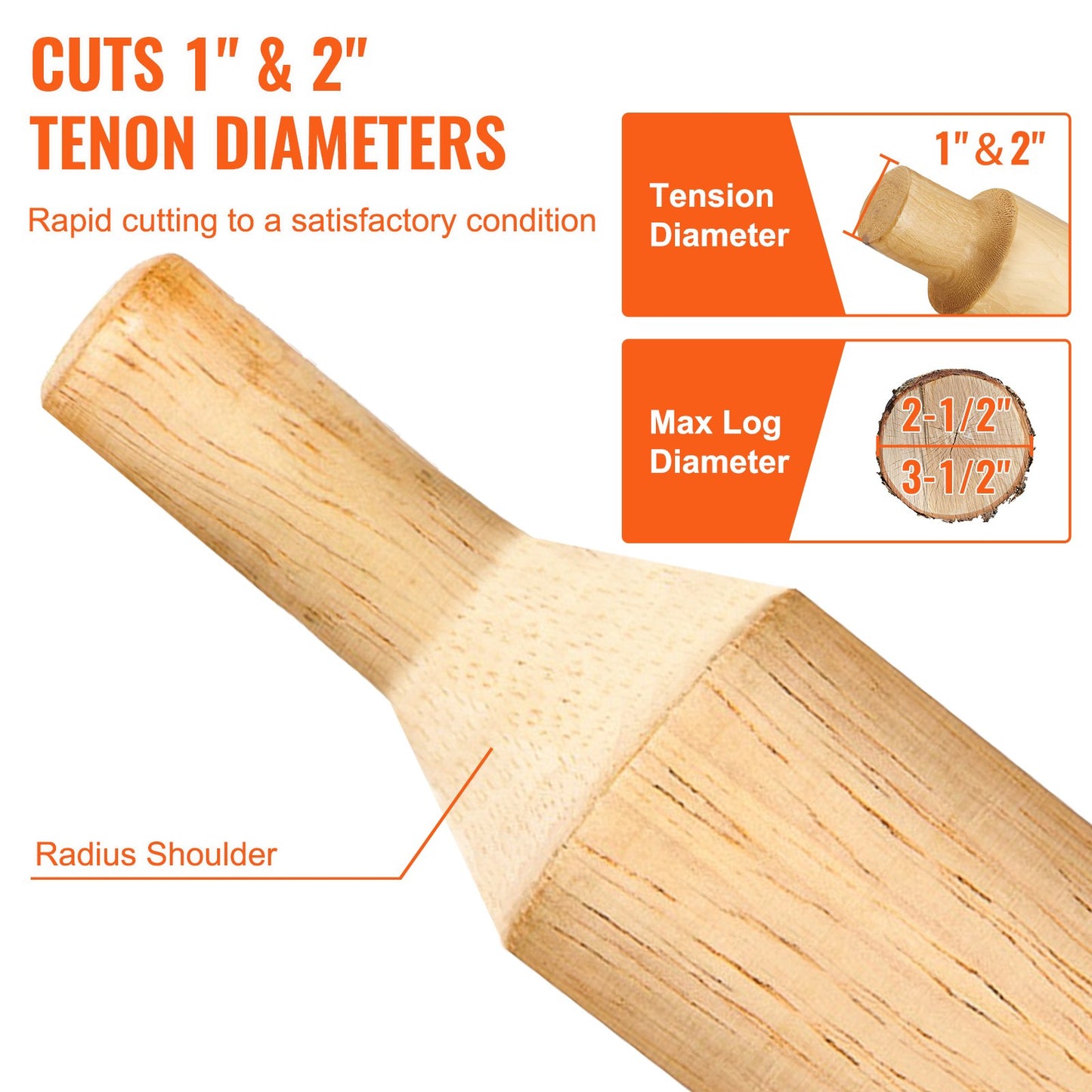Tenon Cutter, 1\"/25.4mm &amp; 2\"/50.8mm Diameter, with Double Straight Blades and Button Screws Home Master Kit, Premium Aluminum and Steel Wood Furniture Cutter, Commercial Entry-Level Tool for Home DIY
