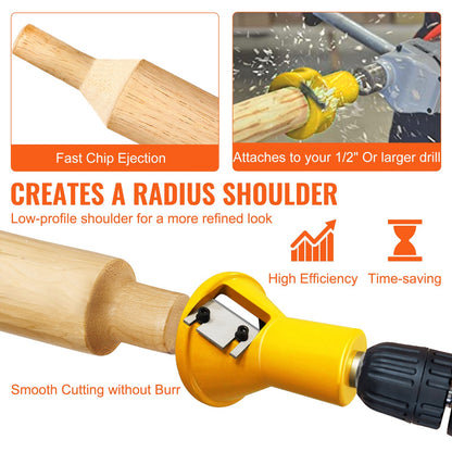 Tenon Cutter, 1\"/25.4mm &amp; 2\"/50.8mm Diameter, with Double Straight Blades and Button Screws Home Master Kit, Premium Aluminum and Steel Wood Furniture Cutter, Commercial Entry-Level Tool for Home DIY