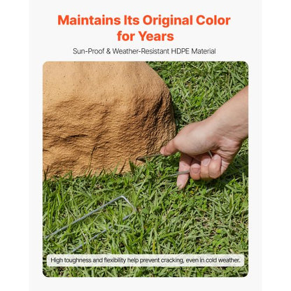 Konststensskydd, Konststensskydd för Utomhusbruk, Realistisk Naturlig Textur, Lätt & Väderbeständig Konststen för Landskapsarkitektur Trädgårdsdekoration, Sandgul, Liten Storlek |  EU