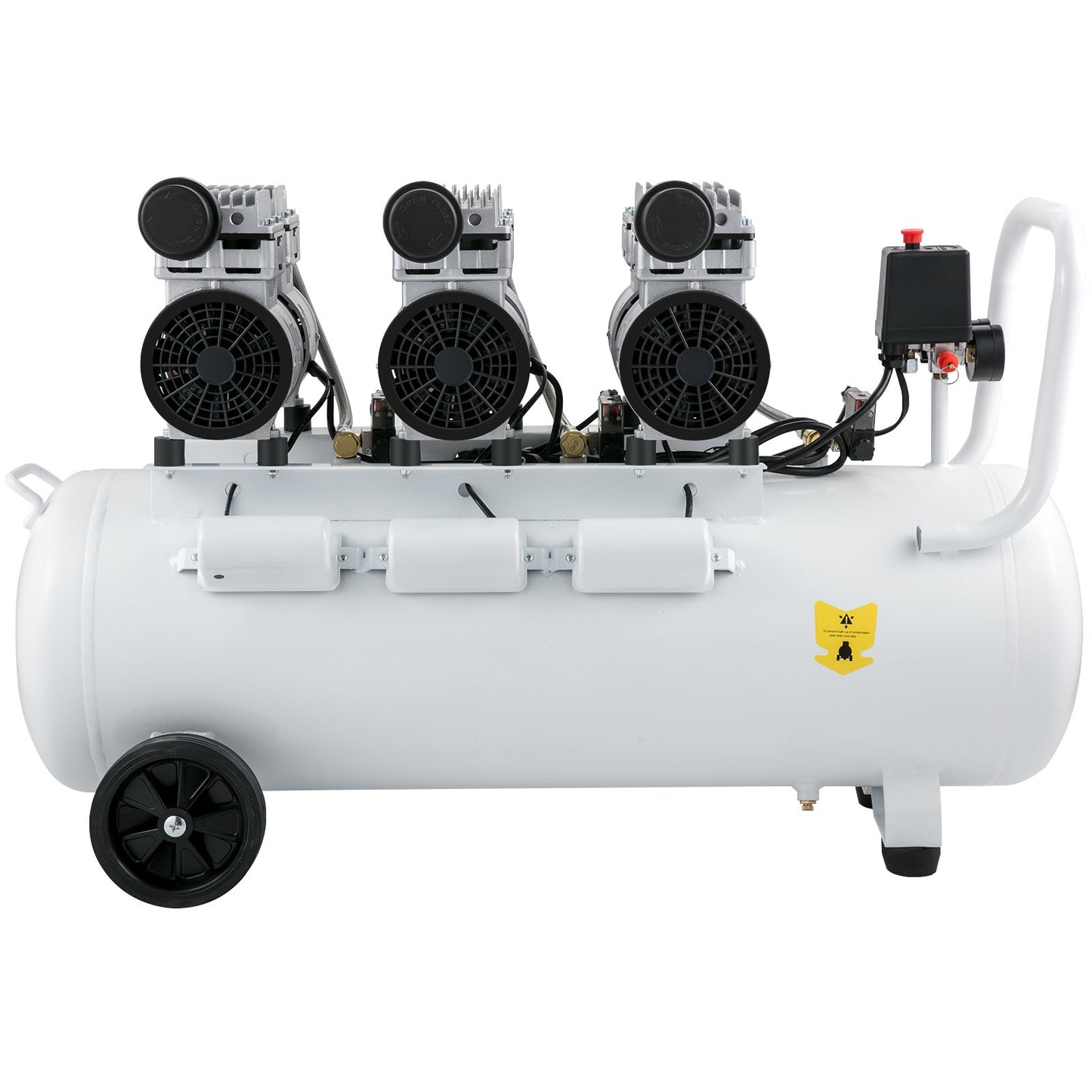 Air Compressor 80L Ultra Quiet Oil-Free Air Compressor Tank Quiet Air Compressor 2.2KW Oil-Free Compressor Low Noise with Safe Solenoid Valve
