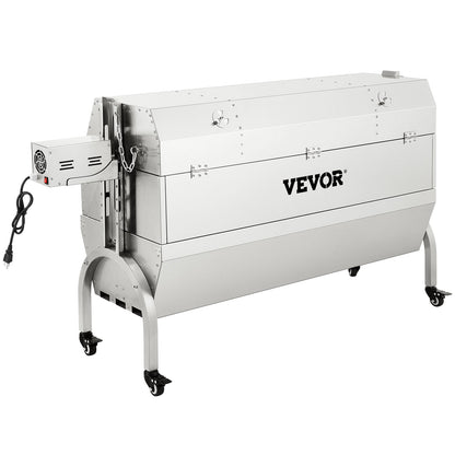 Lamb Rotisserie, 132lbs kapacitet, rostfritt stål Grisspett grillstek, med 40W motor & justerbar höjd Låsbara hjul och baffelskydd för utomhuscamping fest lägereld grill