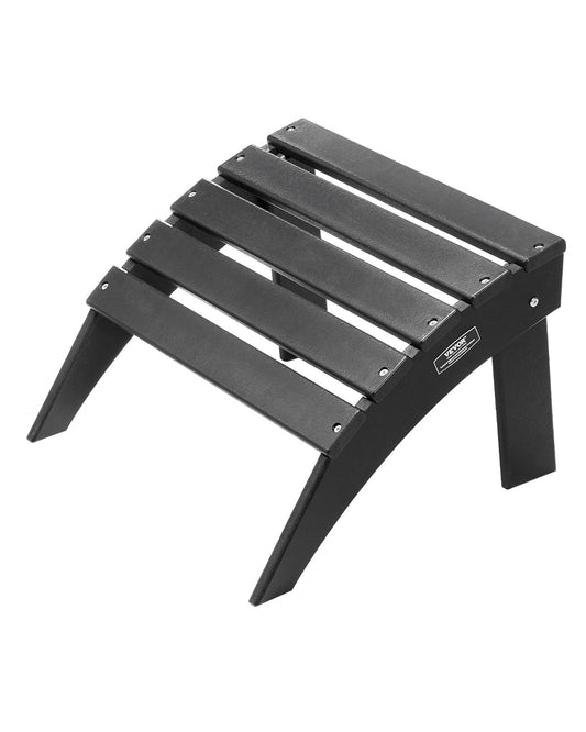 Adirondack Ottoman 18,7L x 19,7W x 13H Inch HDPE Folding Fotstöd Svart