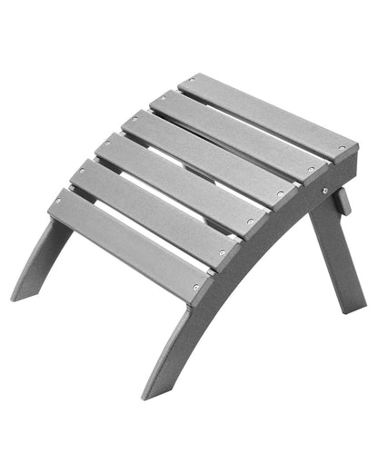 Adirondack Ottoman 21.5L x 18.9W x 14.8H inches HDPE folding footrest gray