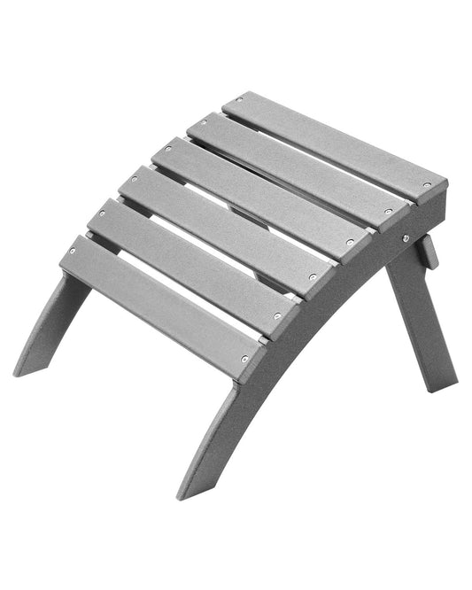 Adirondack Ottoman 21.5L x 18.9W x 14.8H inches HDPE folding footrest gray