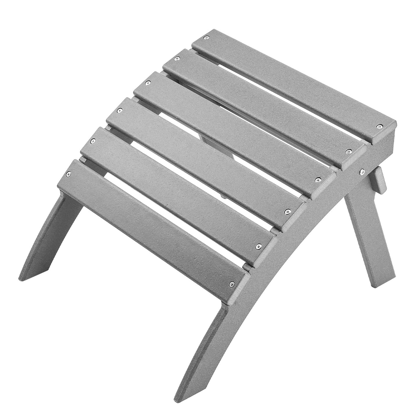 Adirondack Ottoman 21.5L x 18.9W x 14.8H inches HDPE folding footrest gray