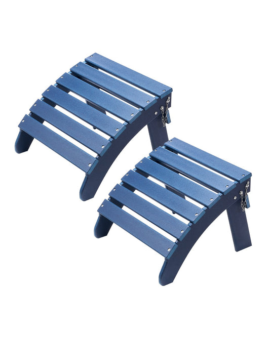 Adirondack Ottoman 2 set 18.7L x 18.9W x 13.8H inches HDPE Footrest Blue