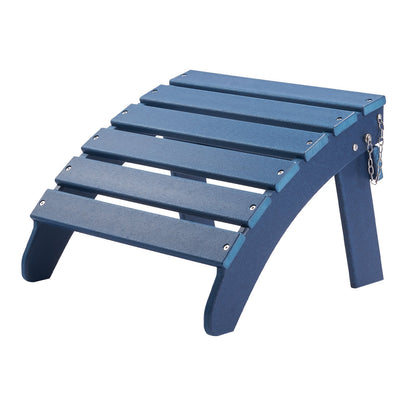 Adirondack Ottoman 2 set 18.7L x 18.9W x 13.8H inches HDPE Footrest Blue