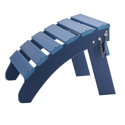 Adirondack Ottoman 2 set 18.7L x 18.9W x 13.8H inches HDPE Footrest Blue