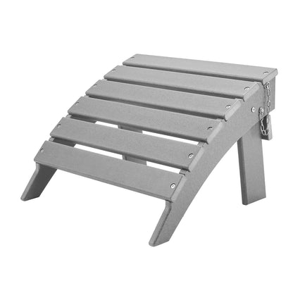 Adirondack Ottoman 16.9L x 18.9W x 13H inches HDPE folding footrest gray