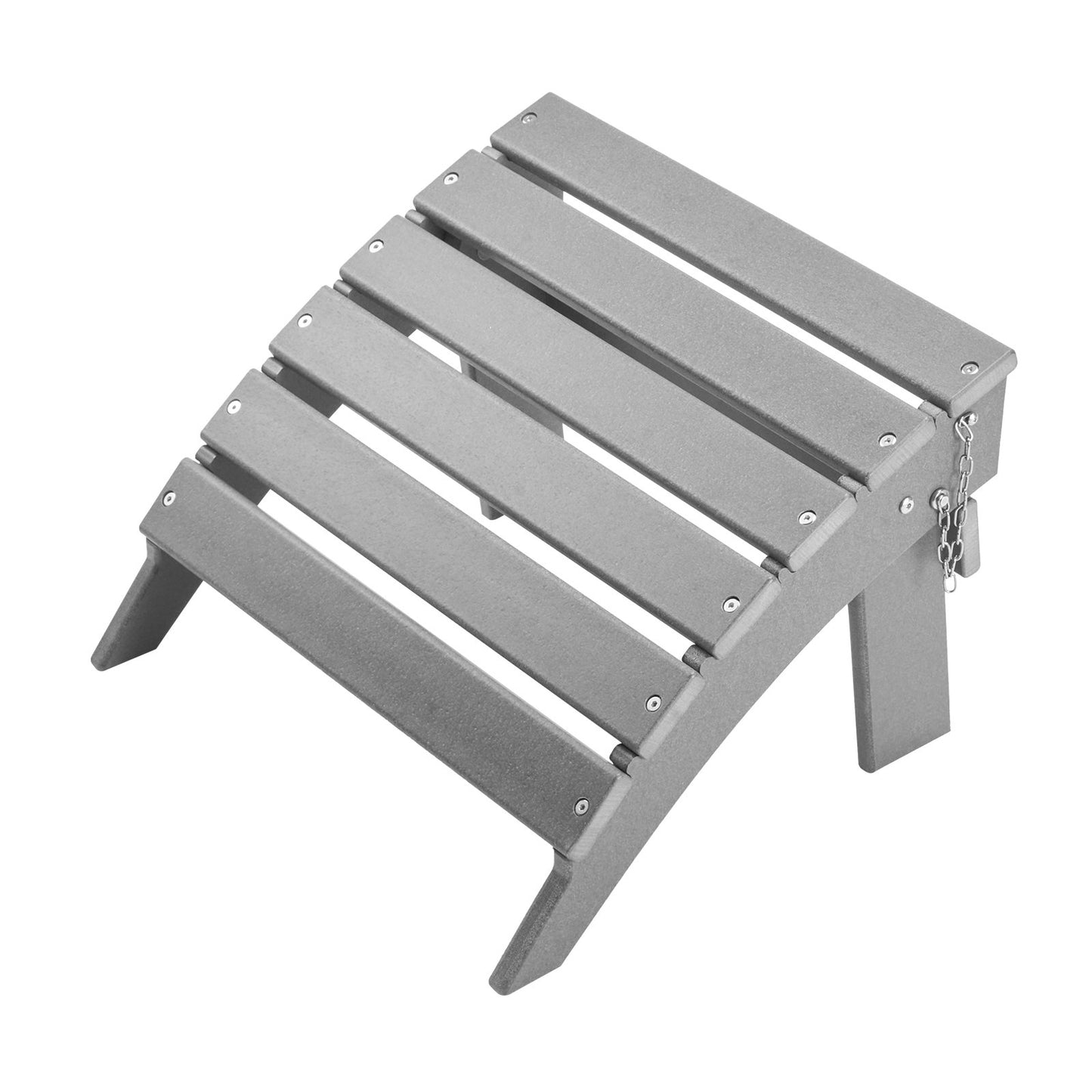 Adirondack Ottoman 16.9L x 18.9W x 13H inches HDPE folding footrest gray