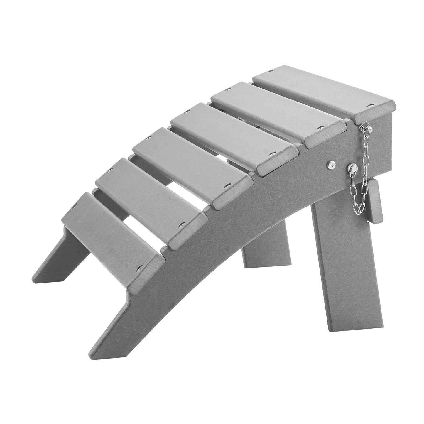Adirondack Ottoman 16.9L x 18.9W x 13H inches HDPE folding footrest gray