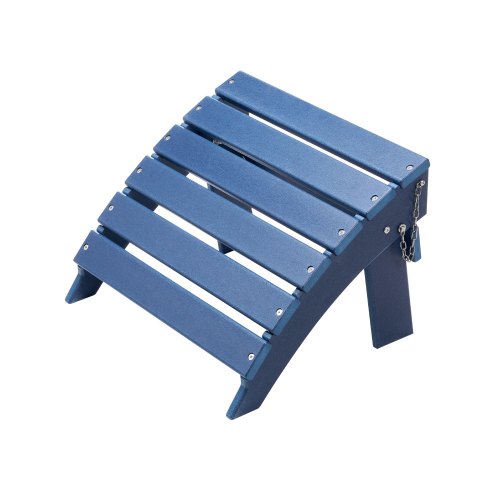 Adirondack Ottoman 15.7L x 18.9W x 13H inches HDPE Folding Footrest Blue | EU