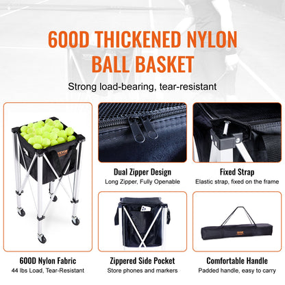 Tennis Ball Hopper Basketball Teaching Tennis Ball Cart with Wheels 180 Balls