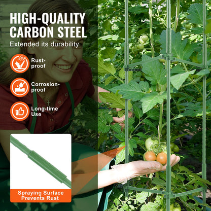 4-pack tomatburar för trädgård 63" stödbur för tomatplantor