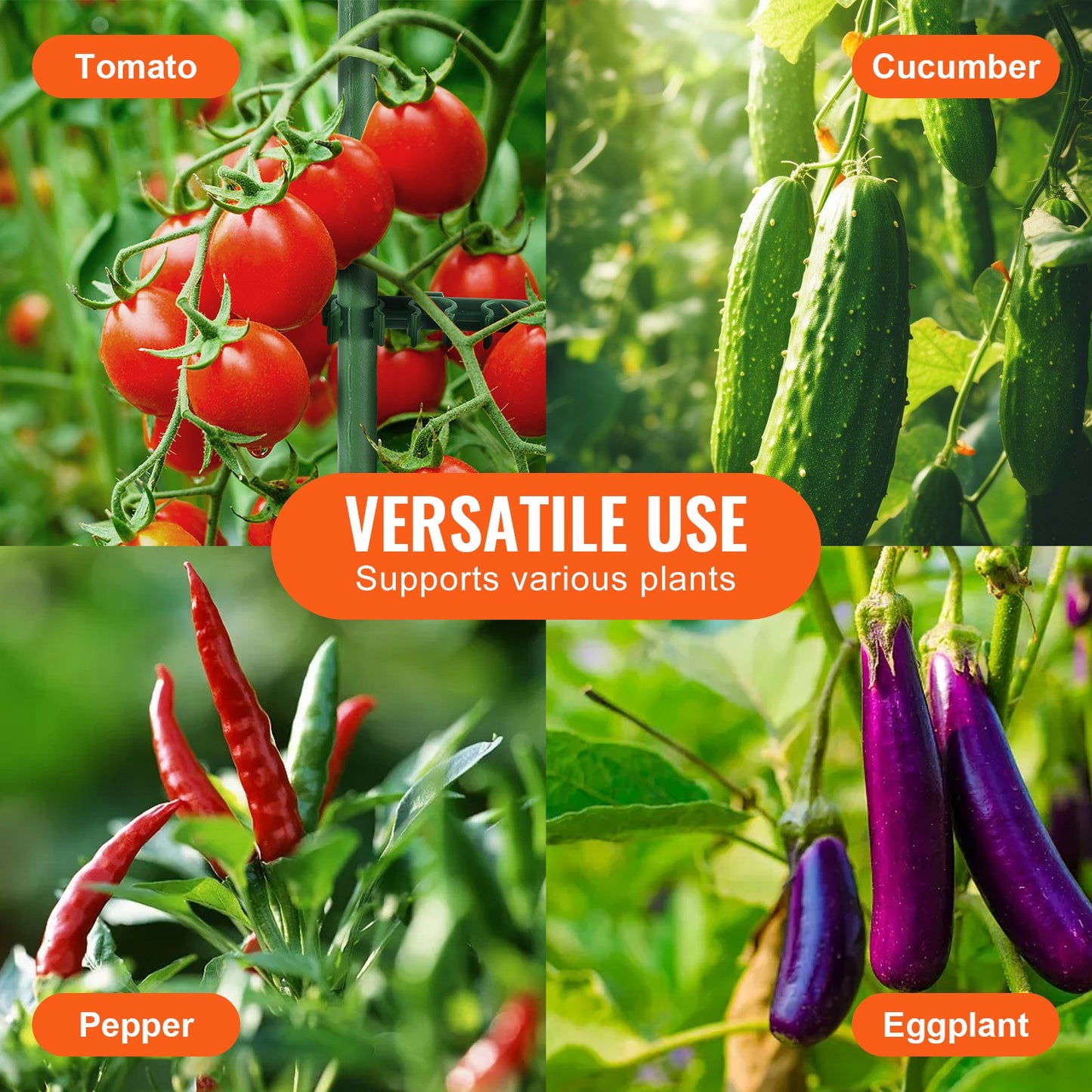 4-pack tomatburar för trädgård 63" stödbur för tomatplantor