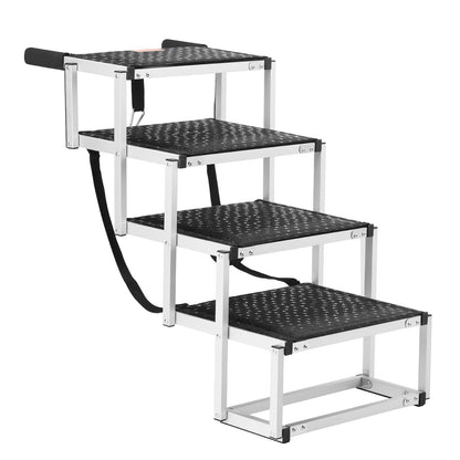 Hundetreppe für Autos, 4-stufige, faltbare Hundetreppe, Aluminium, belastbar bis zu 150 lbs