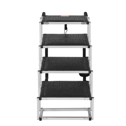 Hundetreppe für Autos, 4-stufige, faltbare Hundetreppe, Aluminium, belastbar bis zu 150 lbs