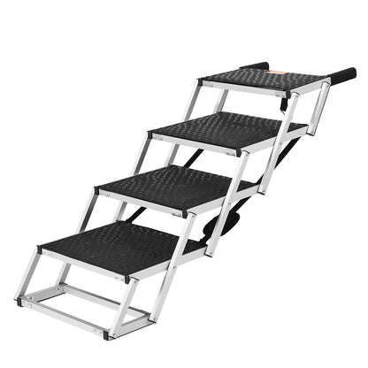 Hundetreppe für Autos, 4-stufige, faltbare Hundetreppe, Aluminium, belastbar bis zu 150 lbs